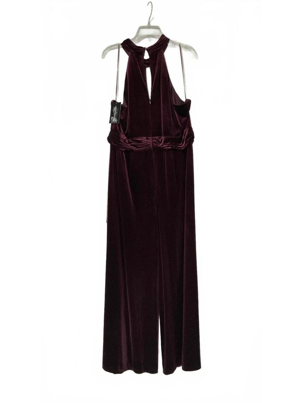 Mackie Bob Mackie Women's Velvet Jumpsuit in Wine, new Size 22 dd3 - Picture 4 of 8